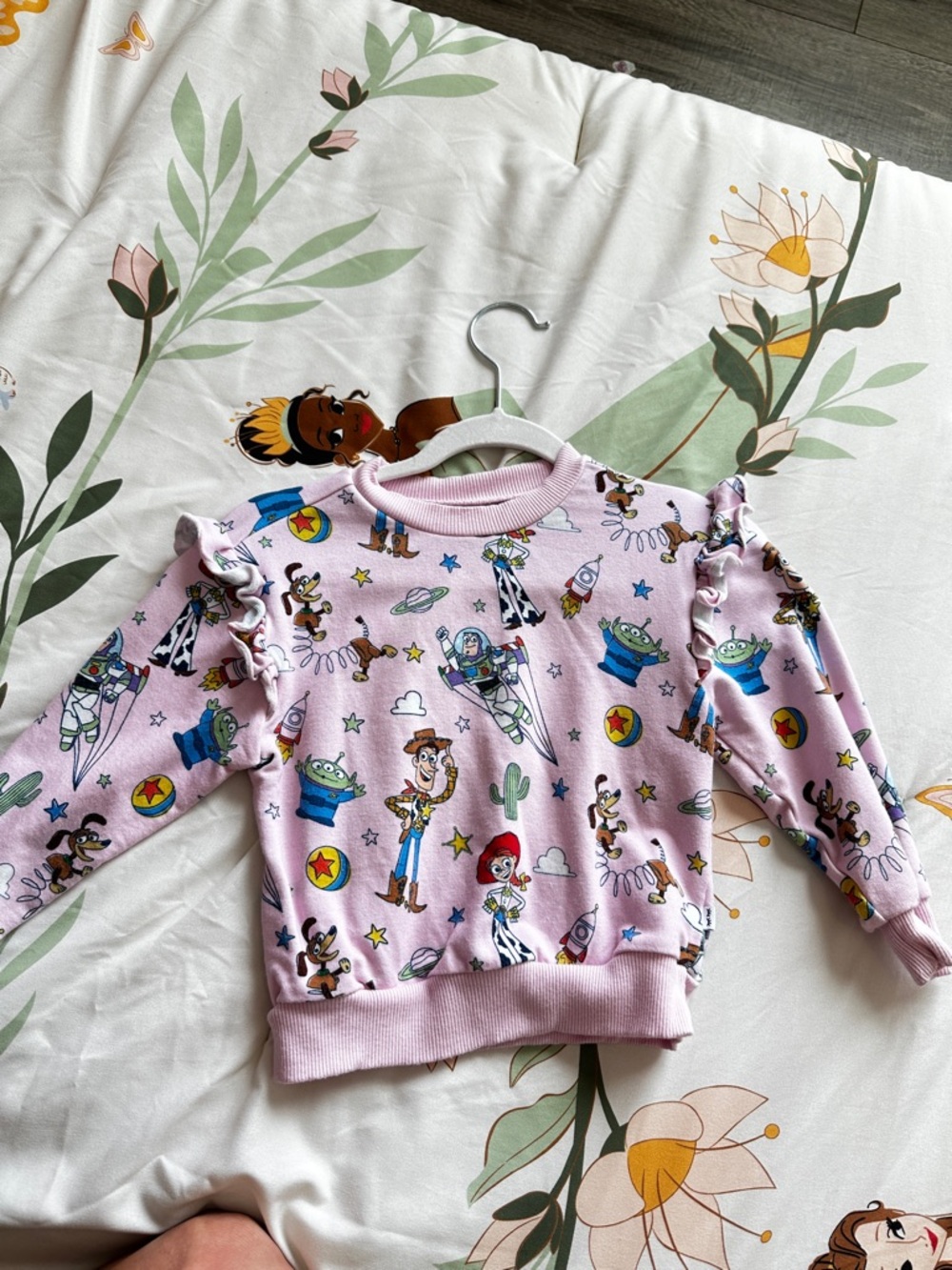 Little Sleepies Pink Toy Story Ruffle Shoulder Sweatshirt